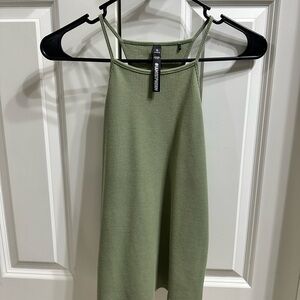 1st Phorm Green Waffle Knit High Kneck Tank Top